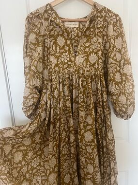 Daughters of India - Kyra Midi Dress - Golden Palm